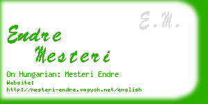 endre mesteri business card